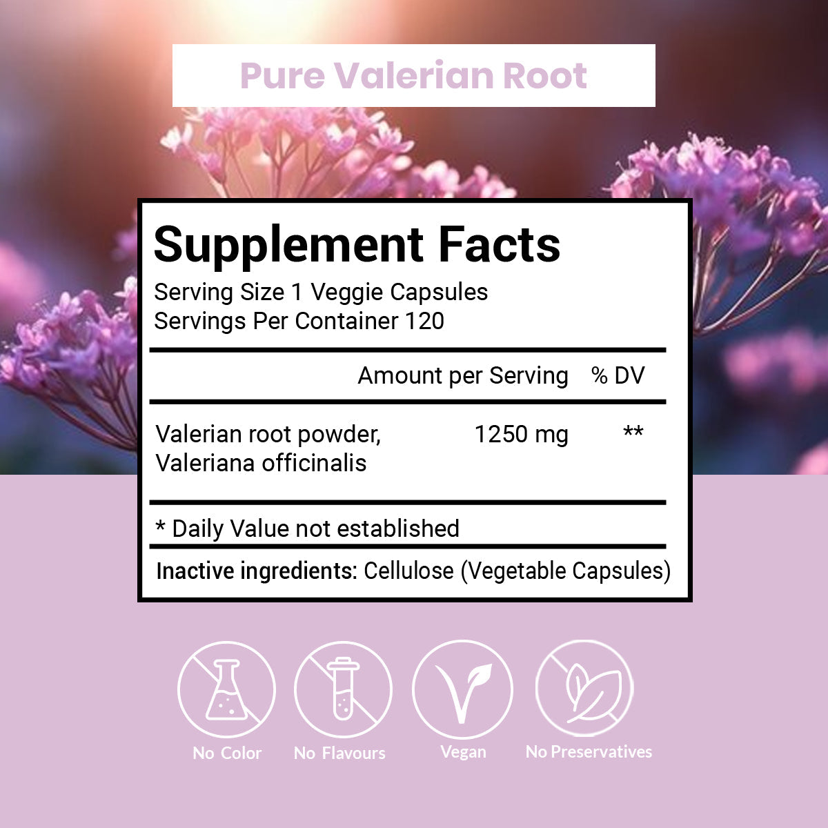 Pure Valerian Root Capsules (Vegetarian, Powder)