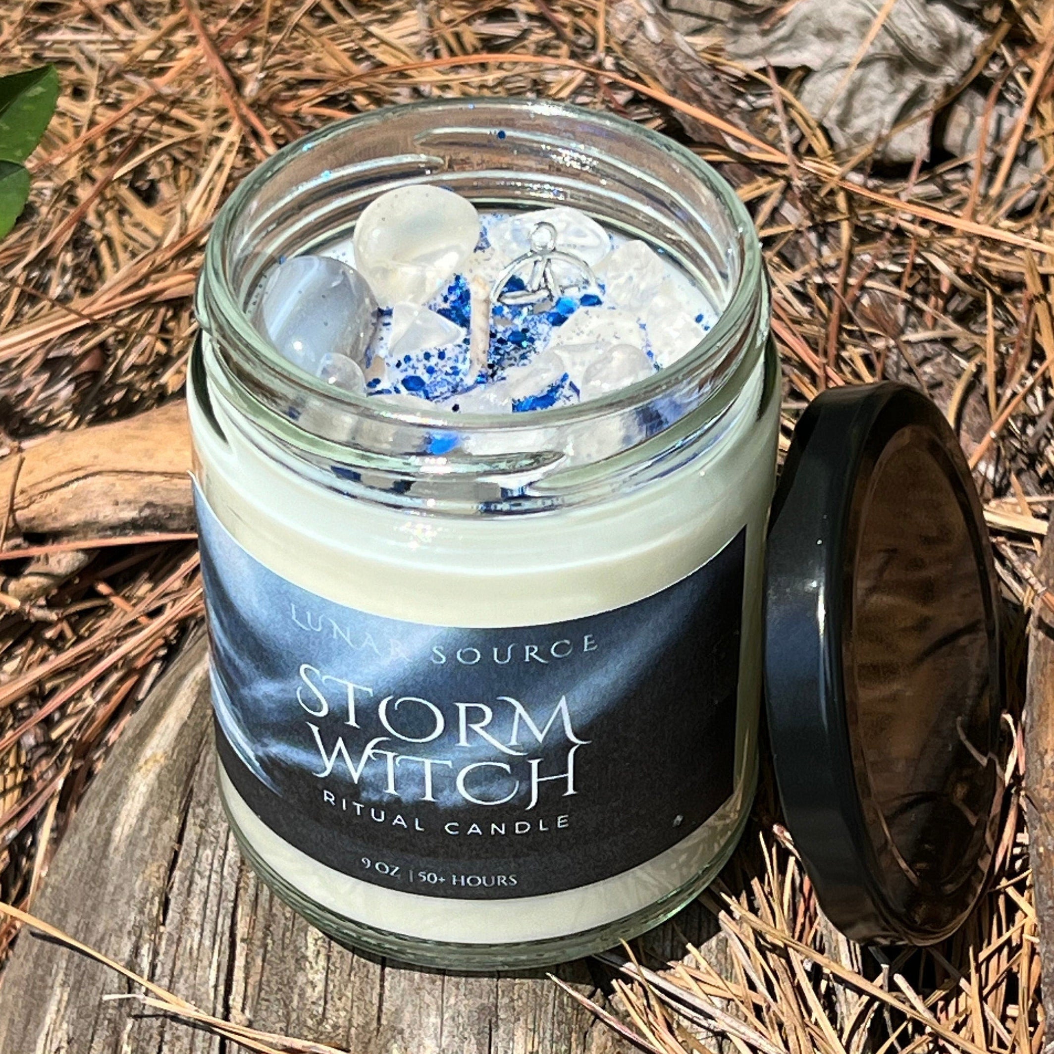 Storm Witch Candle | Weather Water Goddess Mermaid Sea Ocean Magick Witchcraft Altar Ritual Spell Gift Crystal Herbal Intention Candle Magic