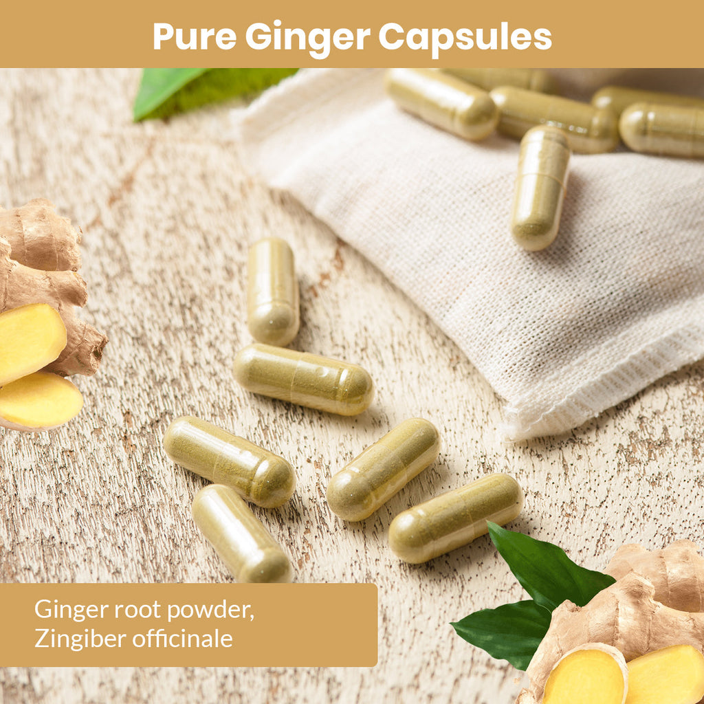 Pure Ginger Capsules (Vegetarian, Powder)