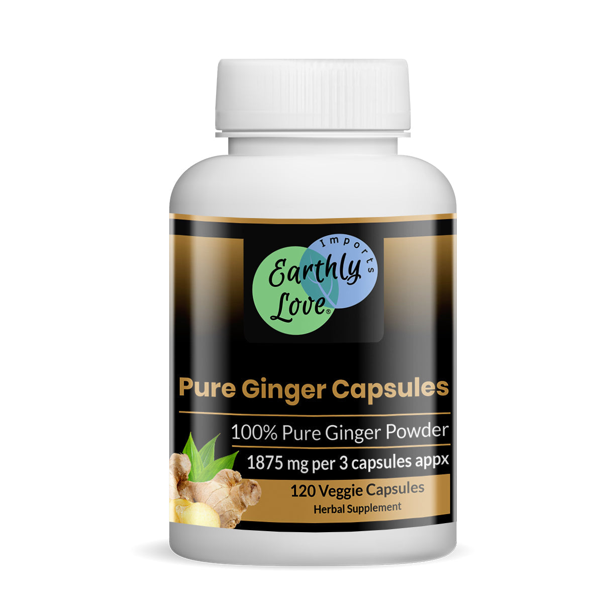 Pure Ginger Capsules (Vegetarian, Powder)