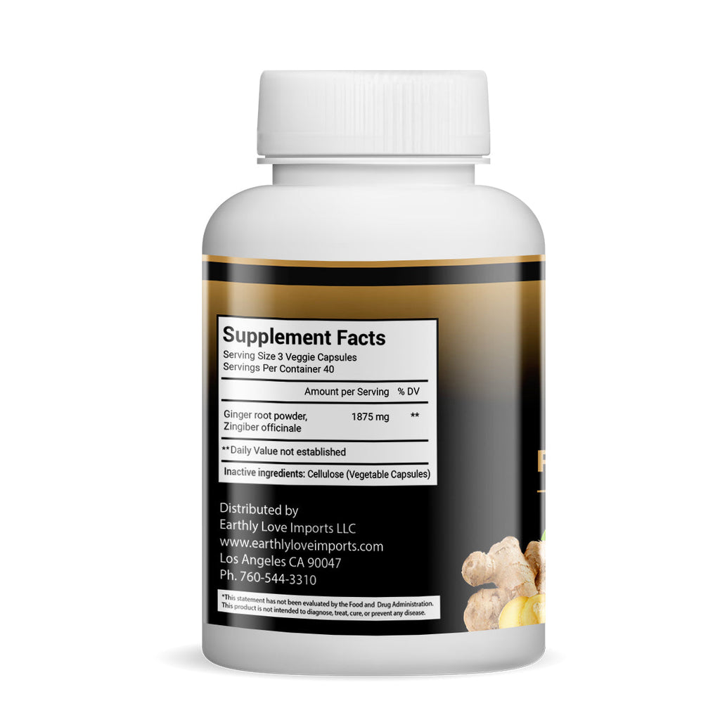 Pure Ginger Capsules (Vegetarian, Powder)
