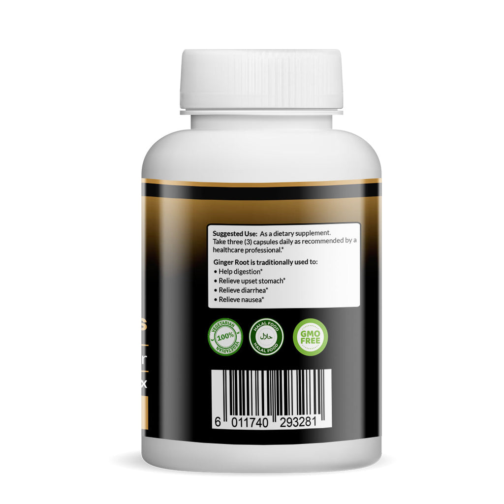 Pure Ginger Capsules (Vegetarian, Powder)