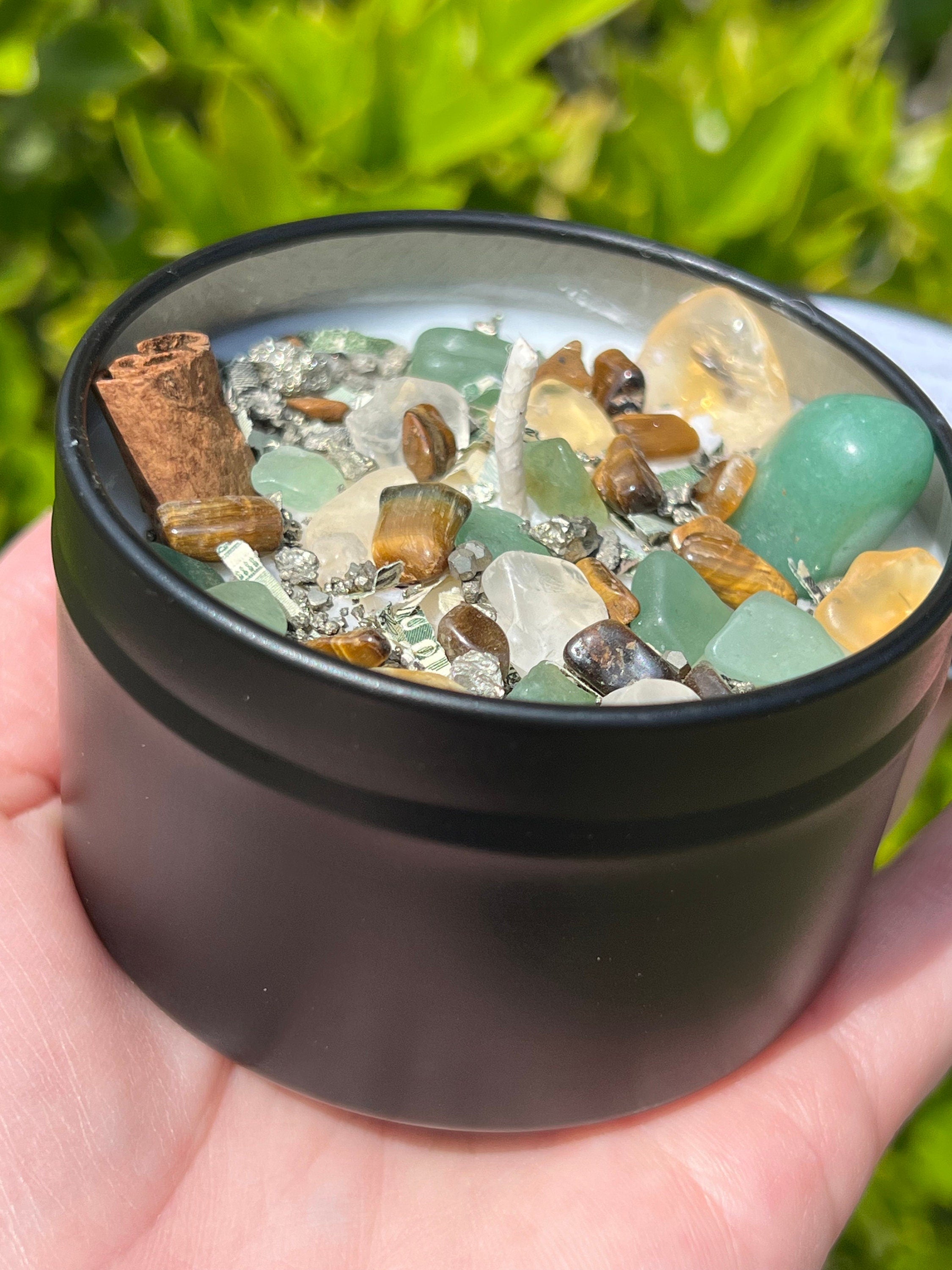 Rich Witch Manifestation Money Magick Intention Candle | Ritual Altar Crystal Spell Infused Scented Witchy Gift Wealth Abundance Prosperity