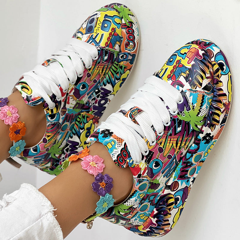 "WOW POP" Sneakers Inspired by Nia SoulX— Women’s Casual Print Shoes