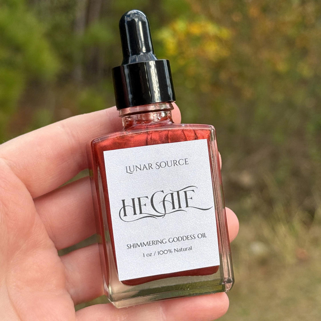 Hecate Luxury Shimmering Body Perfume Oil | Dark Triple Moon Goddess Queen of Witchcraft Altar Ritual Spell Deity Intention Pagan Gift