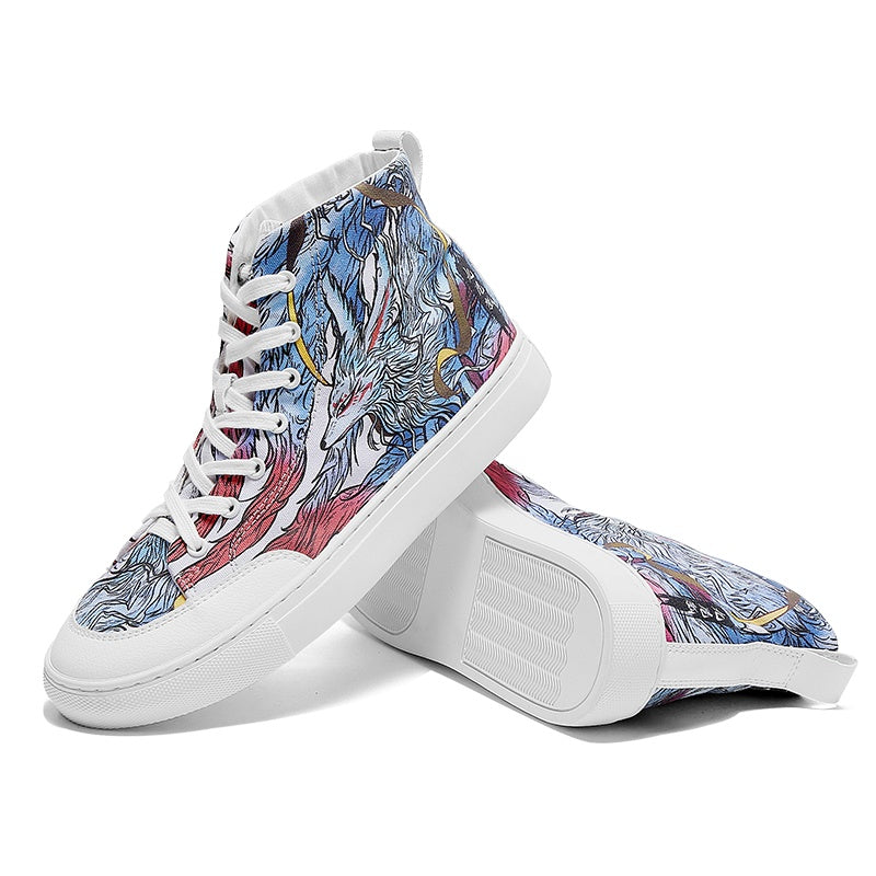 JayRab's Street Men's Graffiti Wolf Casual Shoes