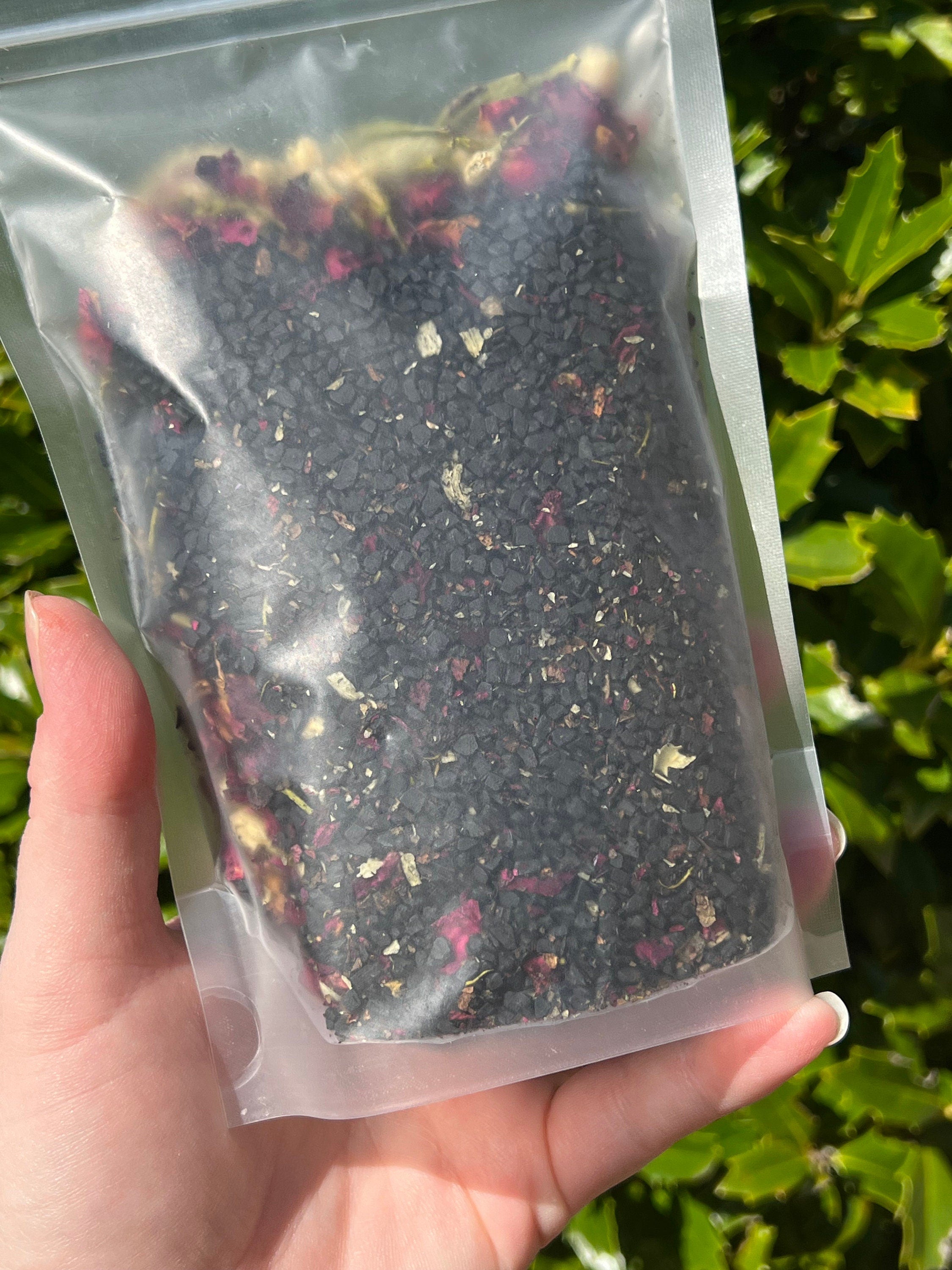Lilith Ritual Bath Salts | Dark Moon Goddess Offering Lilit Temptress Witchy Devotional Pagan Deity Herbal Carnelian Crystal Black Salt Soak