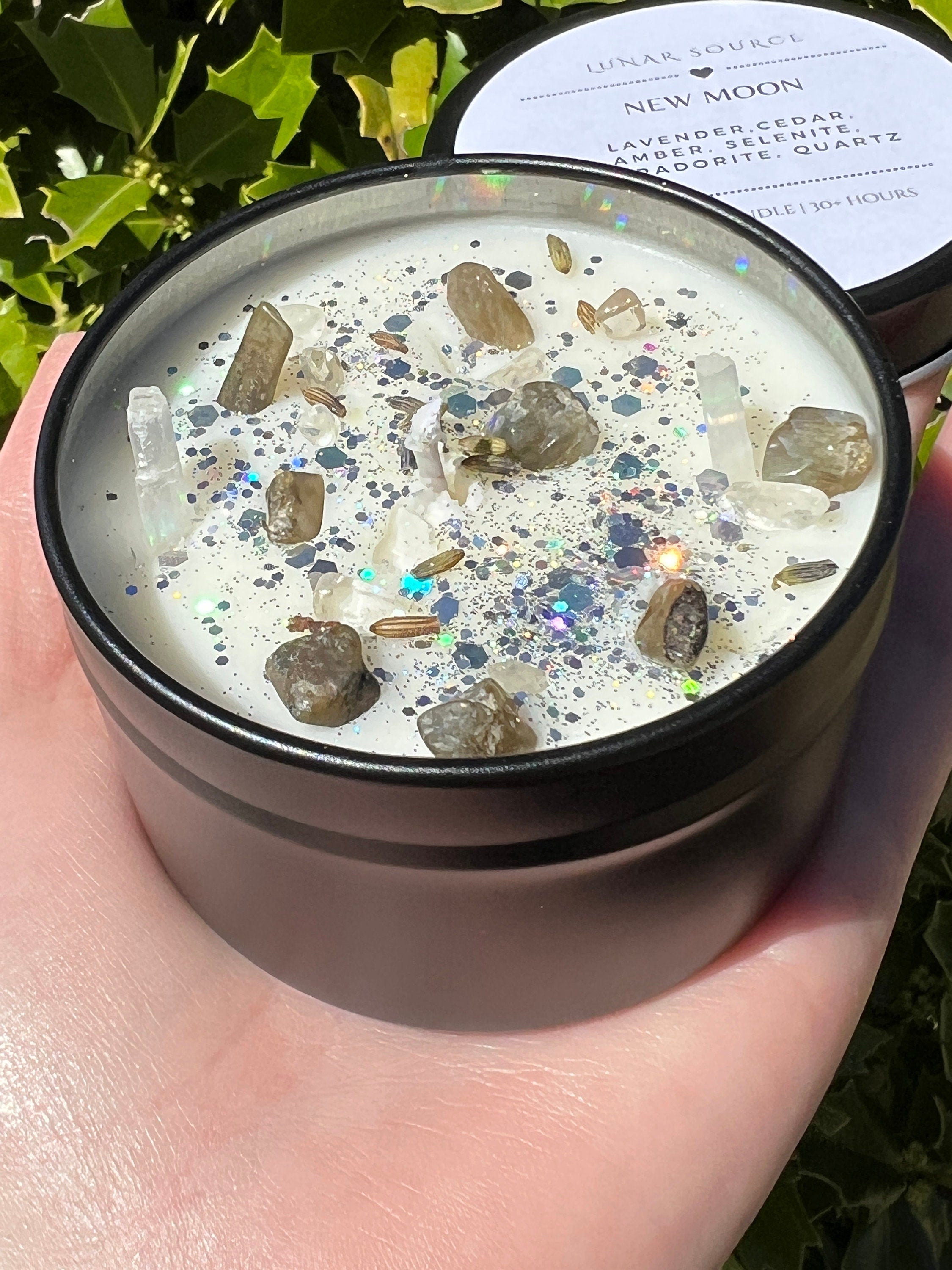 New Moon Magick Ritual Candle | Witchcraft Altar Spell Lunar Cycle Magic Gift Scented Intention Soy Herbal Candle | Deity Hekate Devotional