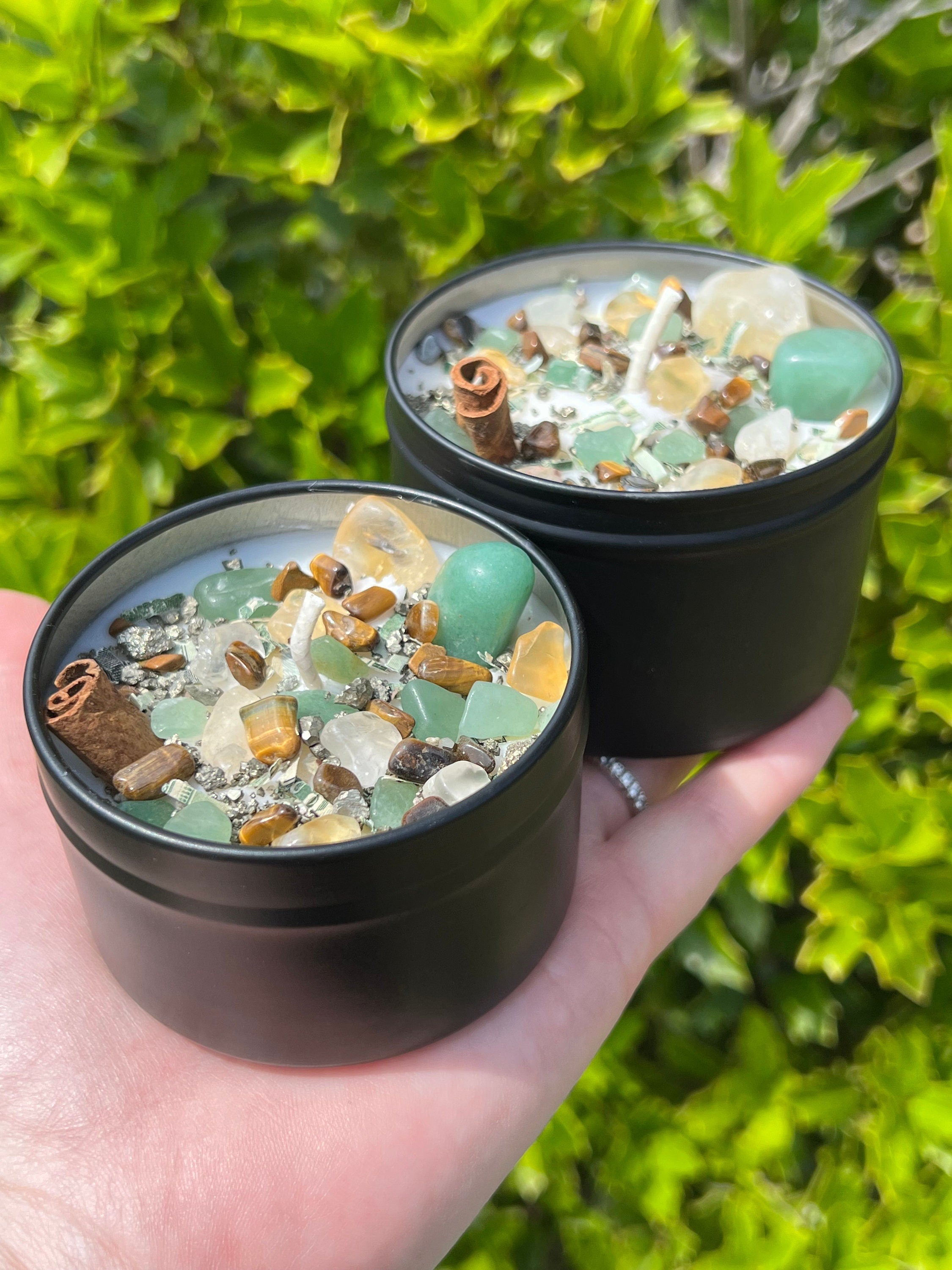 Rich Witch Manifestation Money Magick Intention Candle | Ritual Altar Crystal Spell Infused Scented Witchy Gift Wealth Abundance Prosperity