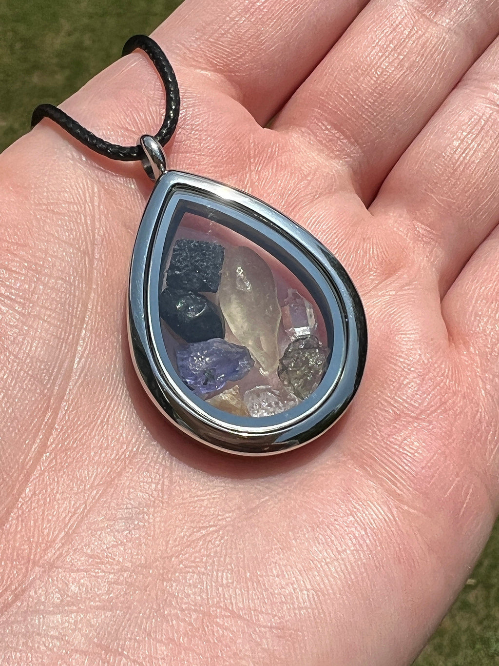 Moldavite Libyan Desert Glass Brookite Herderite Phenacite Natrolite Tibetan Tektite Tanzanite Herkimer Synergy 12 Pendant Jewelry Necklace