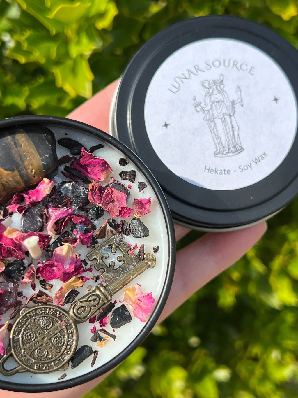 Hekate Dark Moon Goddess Candle | Hecate Witchcraft Pagan Queen Crossroad Keys Witches Witchcraft Herbal Intention Spell Ritual Altar Gift