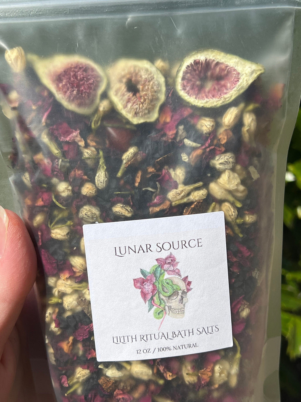Lilith Ritual Bath Salts | Dark Moon Goddess Offering Lilit Temptress Witchy Devotional Pagan Deity Herbal Carnelian Crystal Black Salt Soak