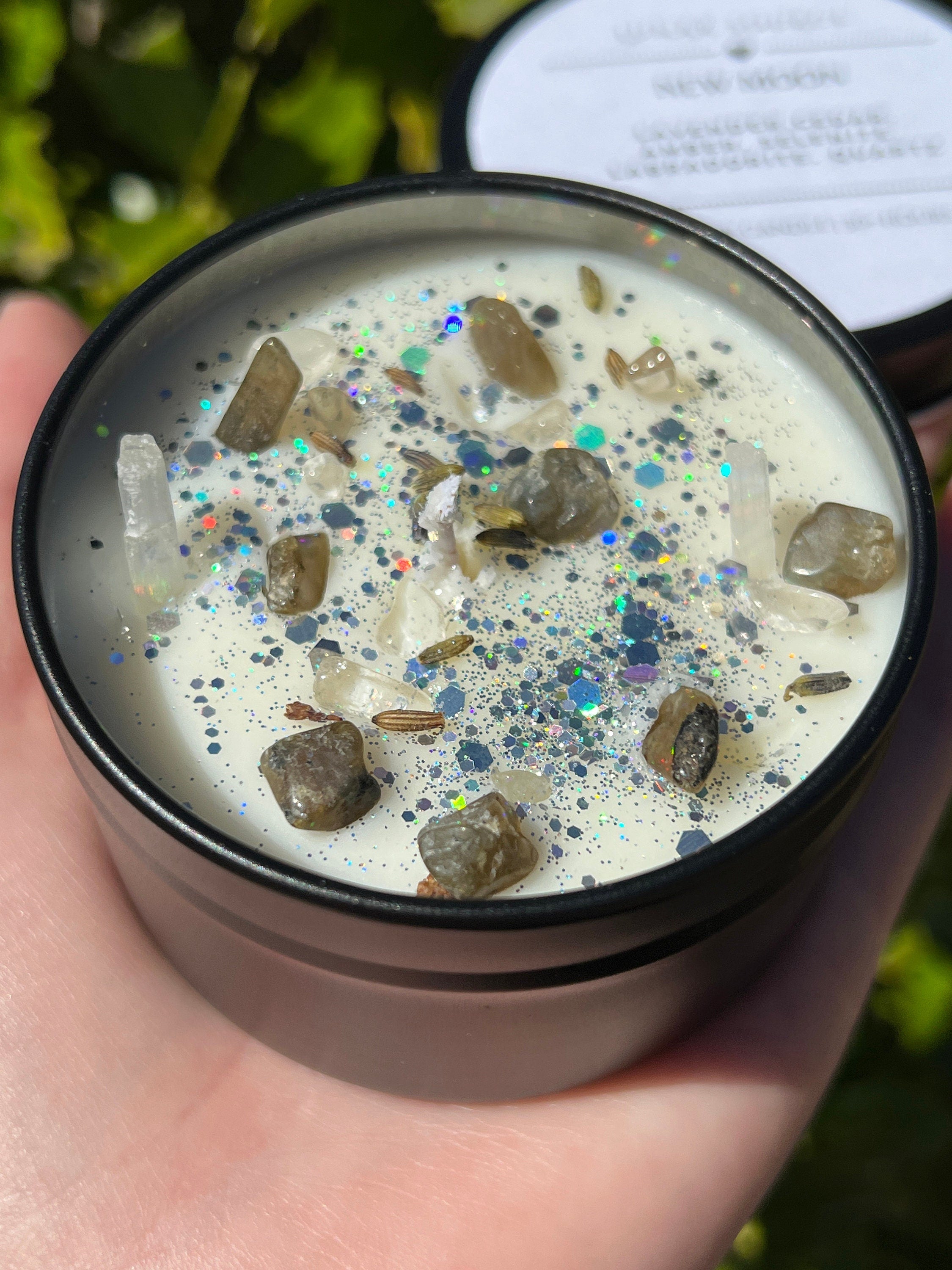 New Moon Magick Ritual Candle | Witchcraft Altar Spell Lunar Cycle Magic Gift Scented Intention Soy Herbal Candle | Deity Hekate Devotional