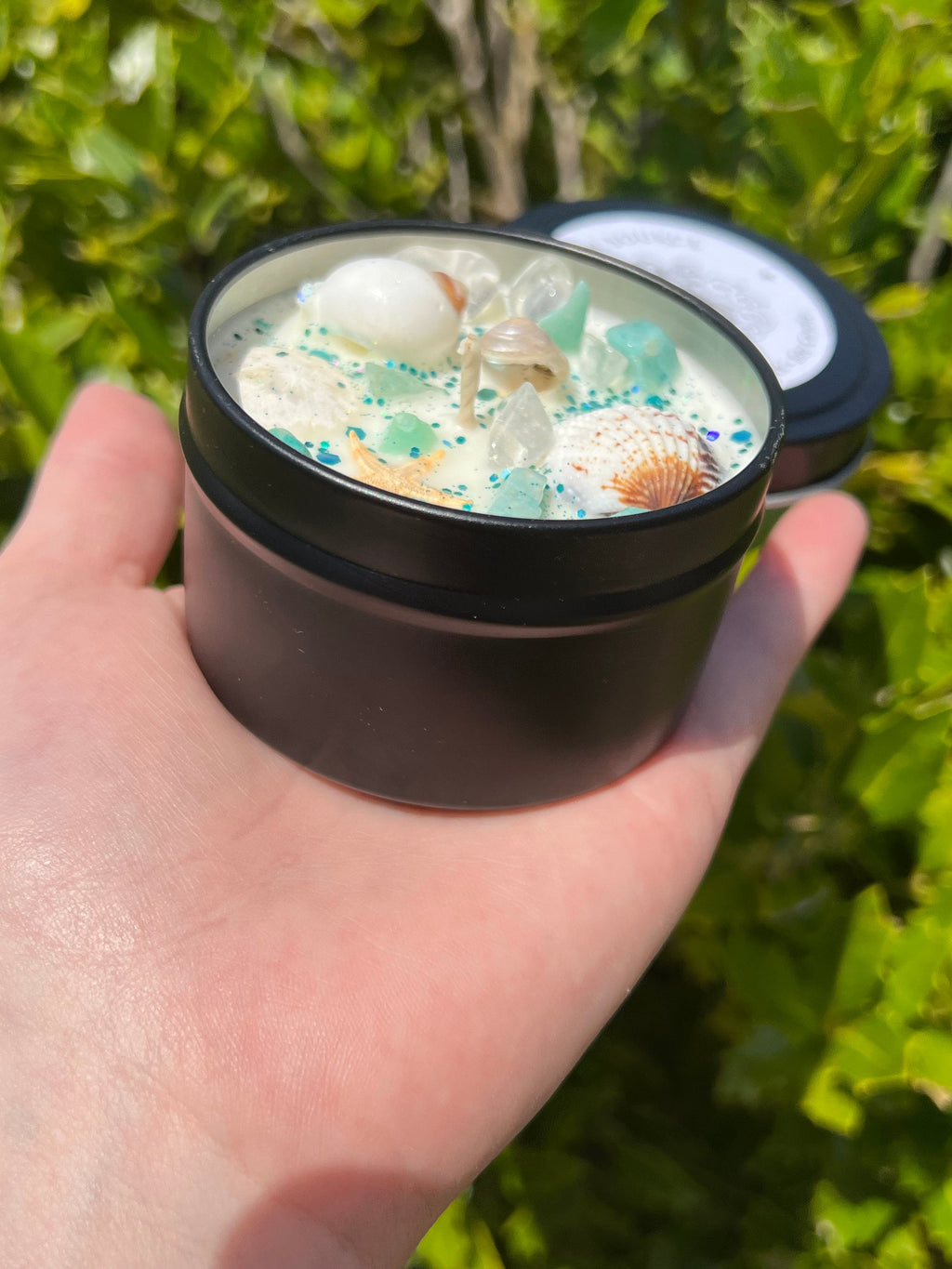 Sea Witch Mermaid Magick Candle | Witchcraft Altar Ritual Spell Ocean Amphirtite Beach Water Goddess Witchy Gift Crystal Herbal Intention