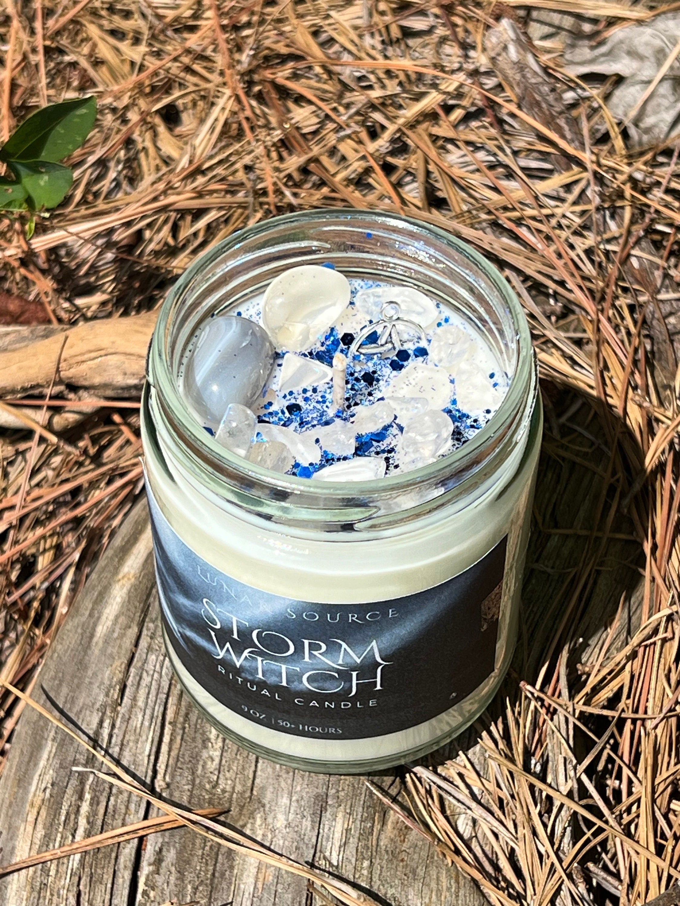 Storm Witch Candle | Weather Water Goddess Mermaid Sea Ocean Magick Witchcraft Altar Ritual Spell Gift Crystal Herbal Intention Candle Magic