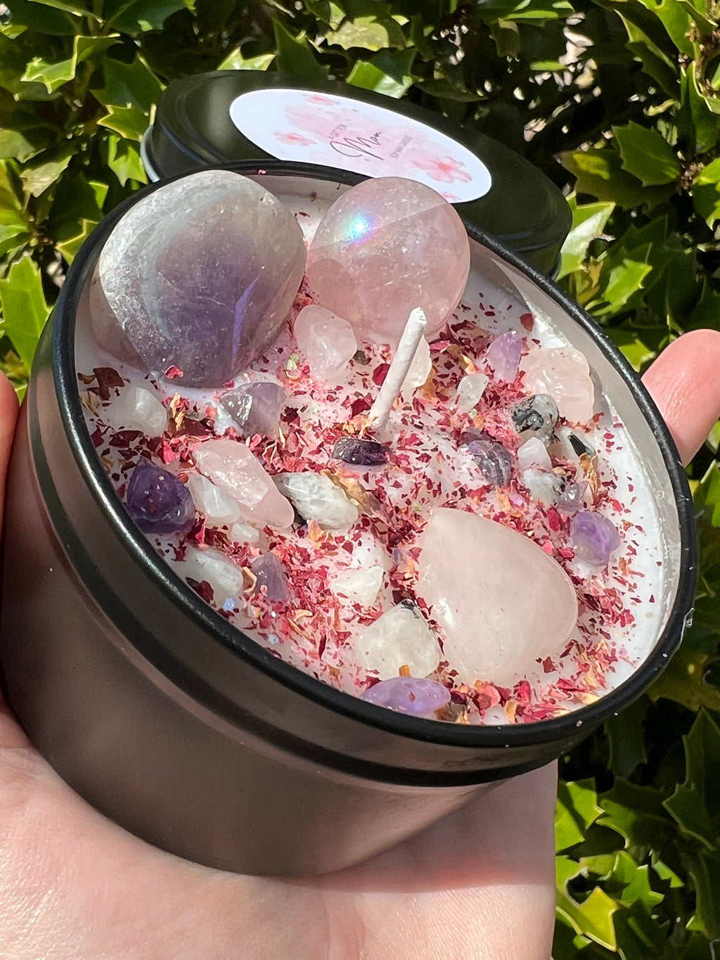 Happy Mother's Day Crystal Candle | Celebrate Wife Sister New Mom Birthday Motherhood Gift For Her | Witchy Woman Altar Spell Magic Scented