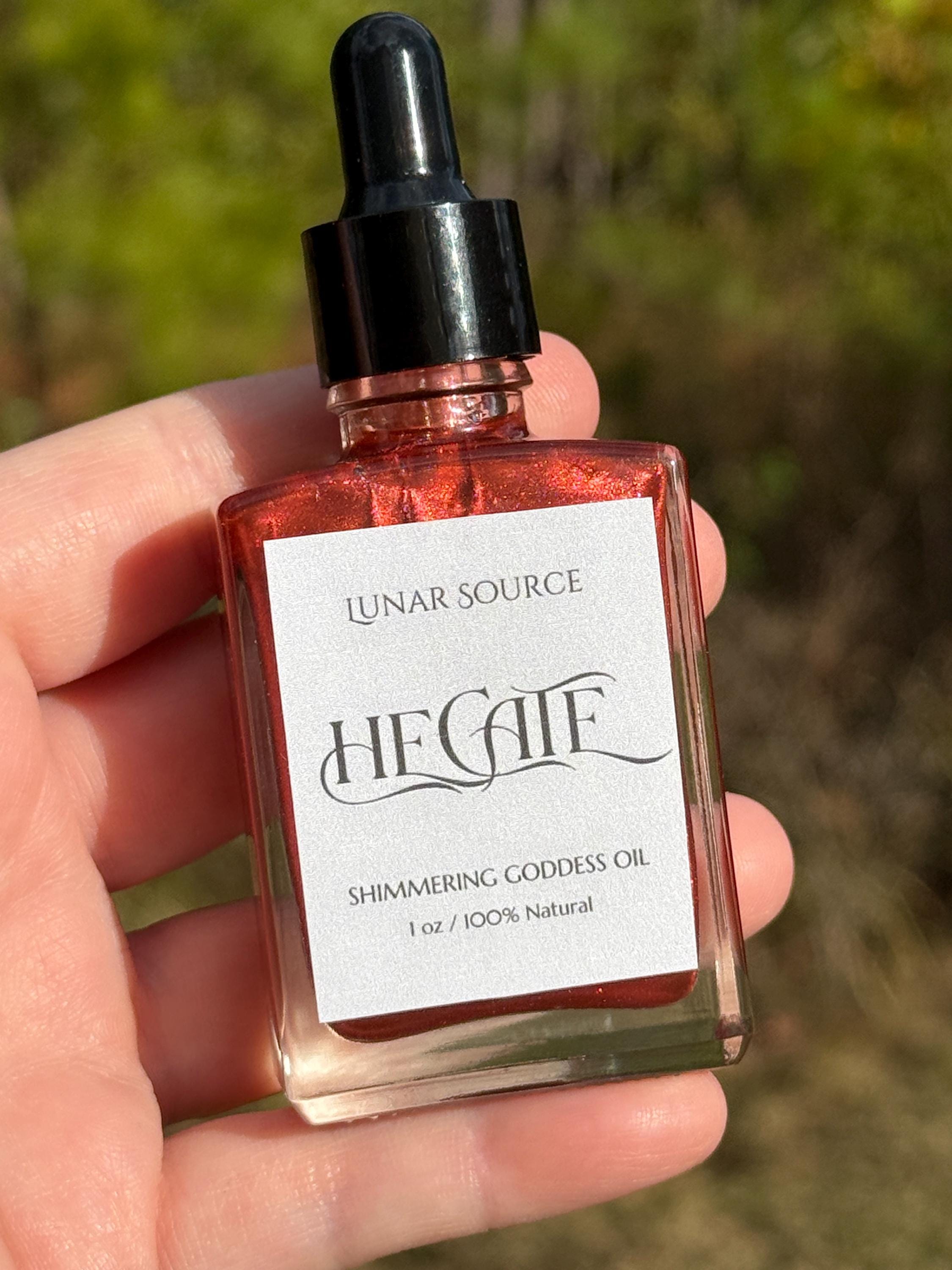 Hecate Luxury Shimmering Body Perfume Oil | Dark Triple Moon Goddess Queen of Witchcraft Altar Ritual Spell Deity Intention Pagan Gift