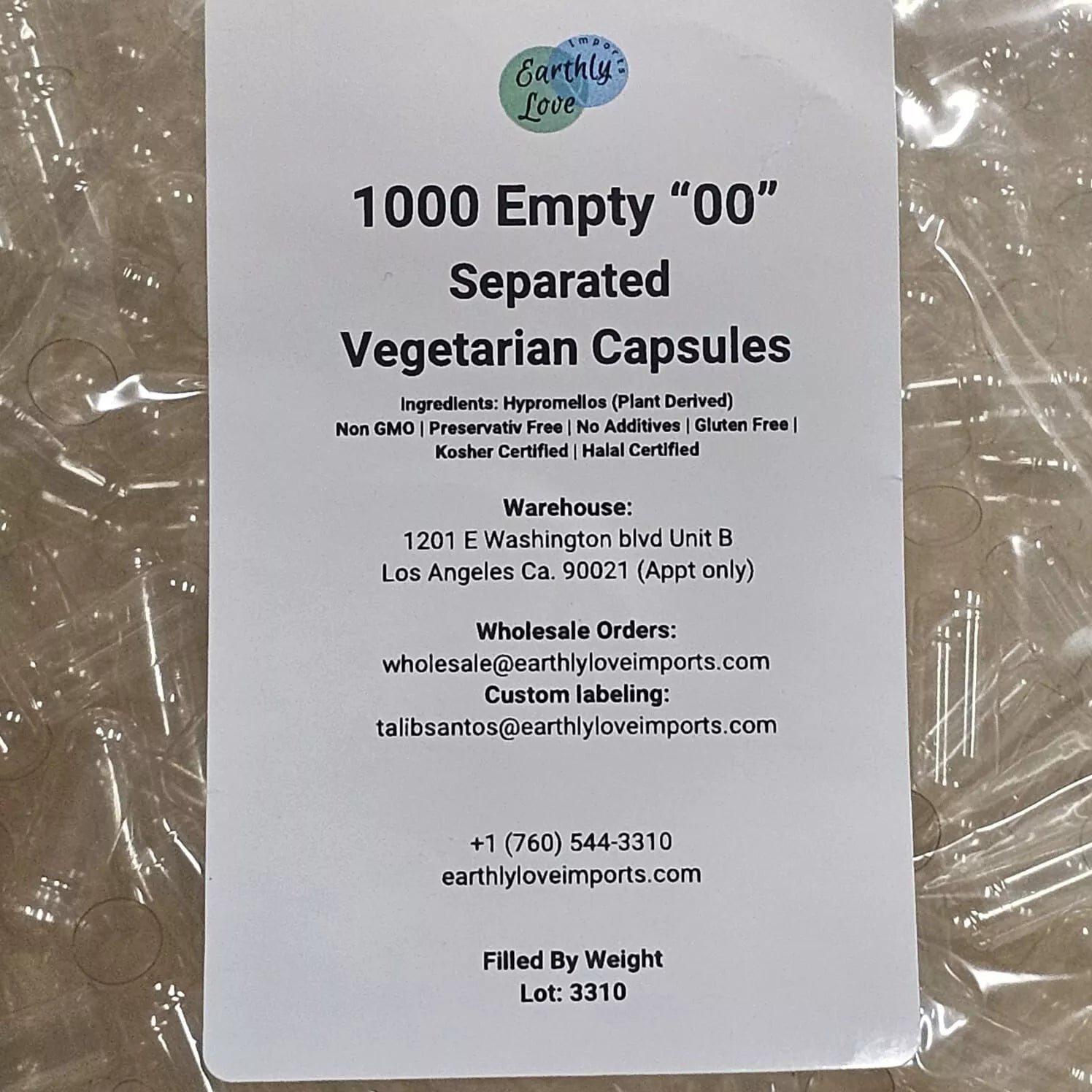 Empty "00" Separated Vegetarian Capsules