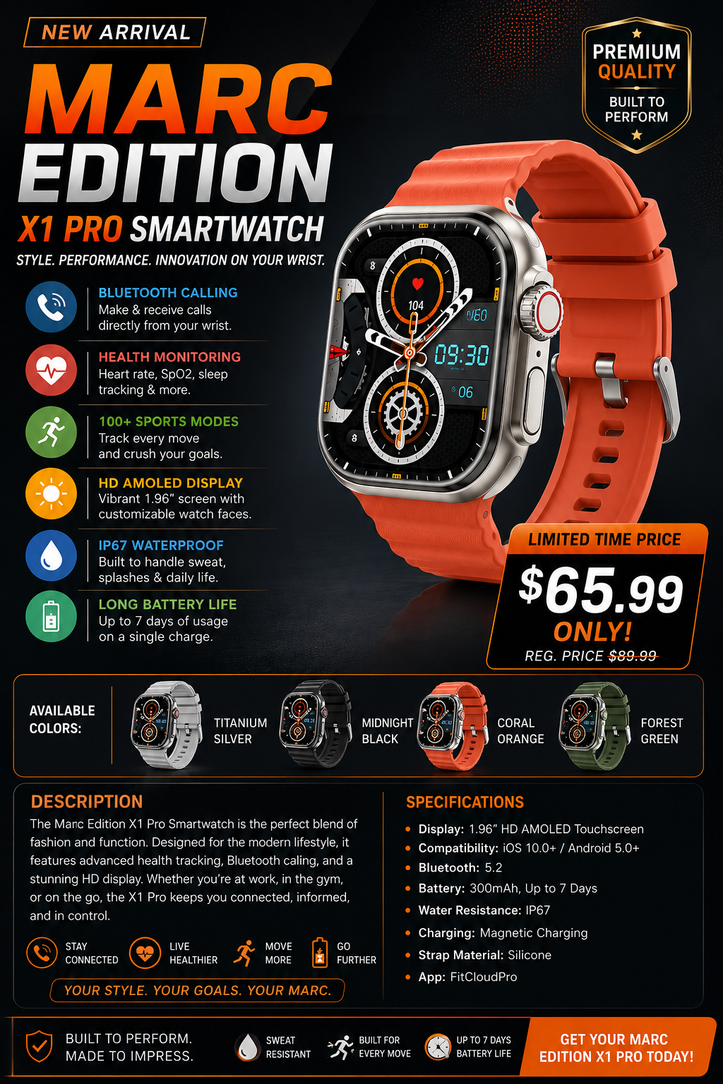 Marc Edition X1 Pro Smartwatch