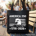 America 250 Freedom Flag Eagle Tote Bag, 4th of July USA Patriotic 1776–2026 Gift Shopper