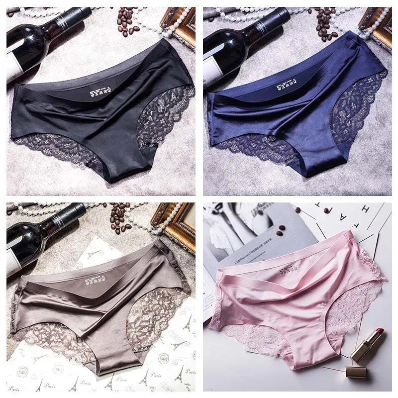 4pcs Lace Panties Women Seamless Underwear Plus Size