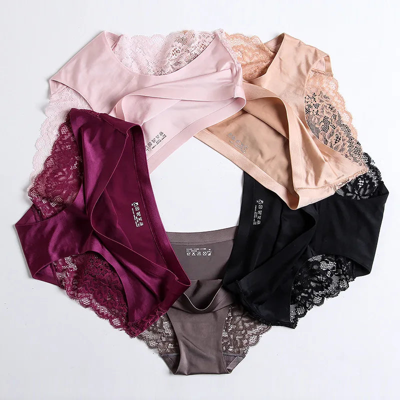 4pcs Lace Panties Women Seamless Underwear Plus Size