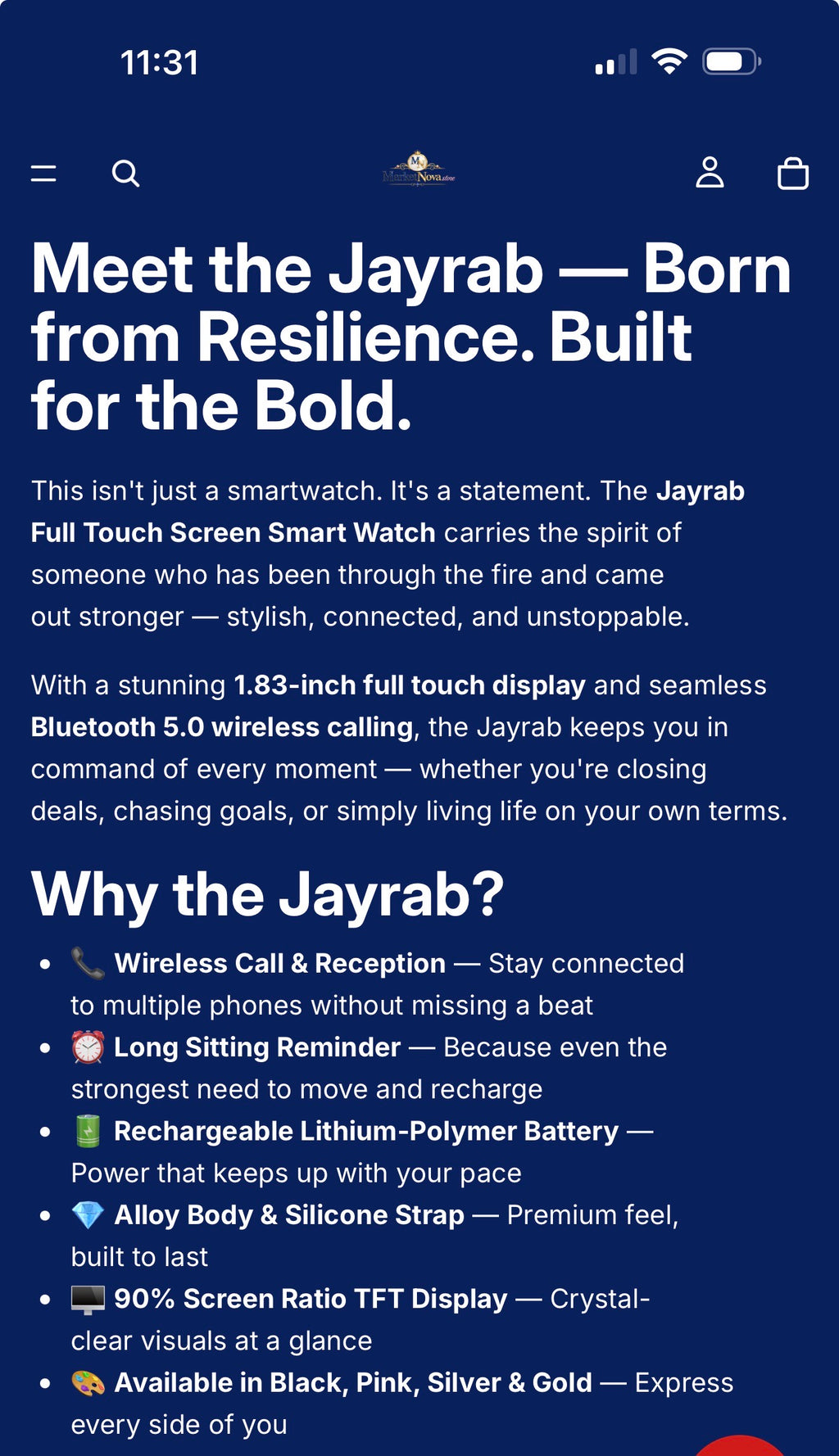 "JayRab" Smart Watch 26