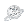 Certified Lab Grown Diamond Circle Engagement Ring With Halo