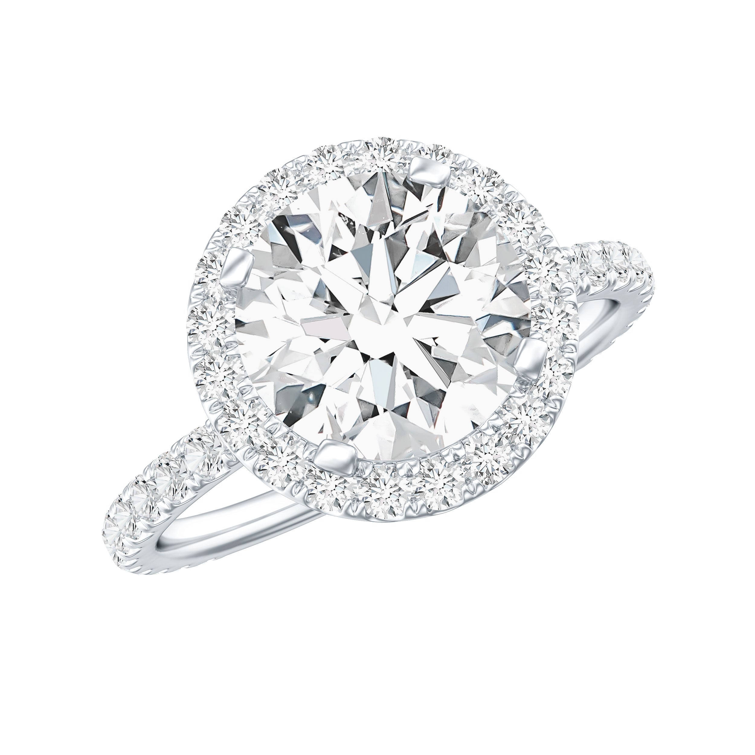 Certified Lab Grown Diamond Circle Engagement Ring With Halo