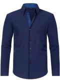 Men's shirt checkered striped geometric lapel street print long sleeved clothing fashionable streetwear designer casual
