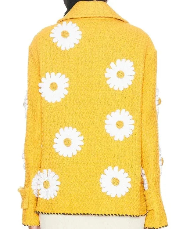 The Voice S27 John Legend Yellow Daisy Applique Jacket