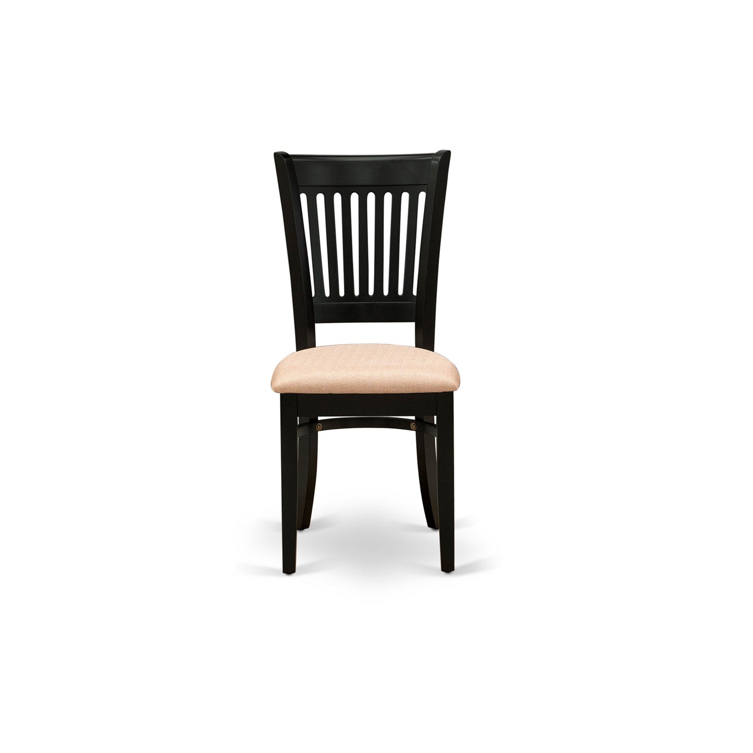 EAST WEST FURNITURE - ANVA3-BLK-C - 3-Pc Kitchen Dining Set- 2 Wood Chair and Kitchen Dining Table - Linen Fabric Seat and Slatted Chair Back (Black Finish)