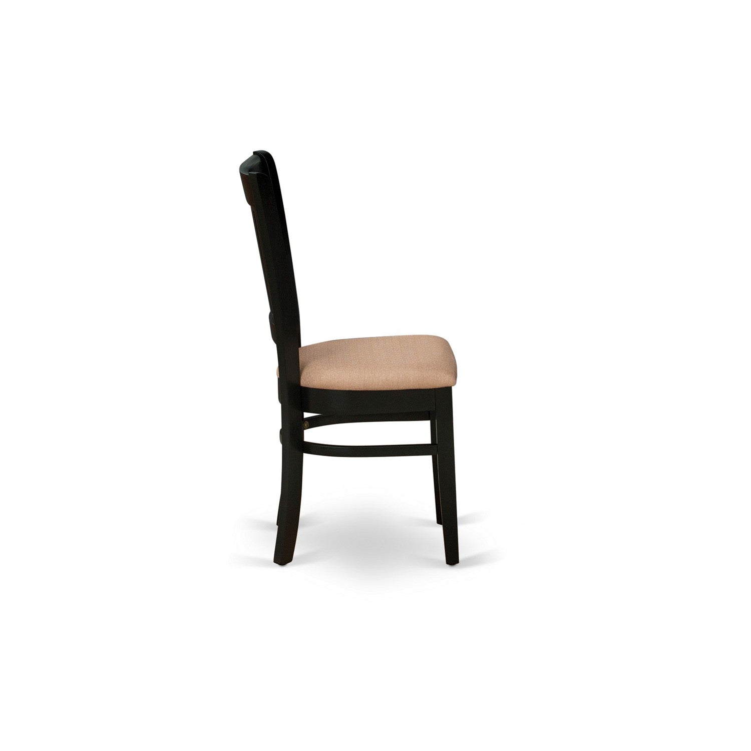 EAST WEST FURNITURE - ANVA3-BLK-C - 3-Pc Kitchen Dining Set- 2 Wood Chair and Kitchen Dining Table - Linen Fabric Seat and Slatted Chair Back (Black Finish)