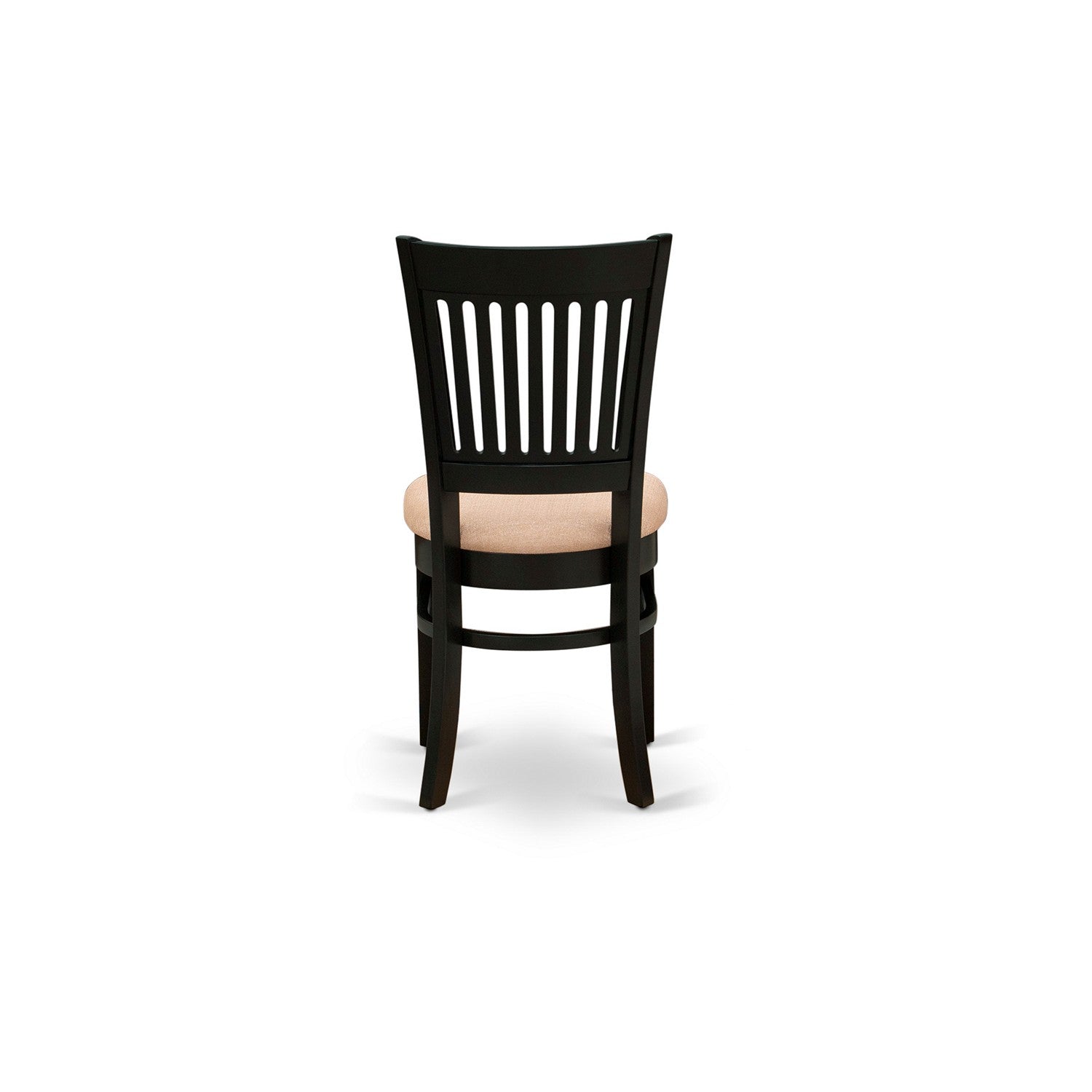 EAST WEST FURNITURE - ANVA3-BLK-C - 3-Pc Kitchen Dining Set- 2 Wood Chair and Kitchen Dining Table - Linen Fabric Seat and Slatted Chair Back (Black Finish)