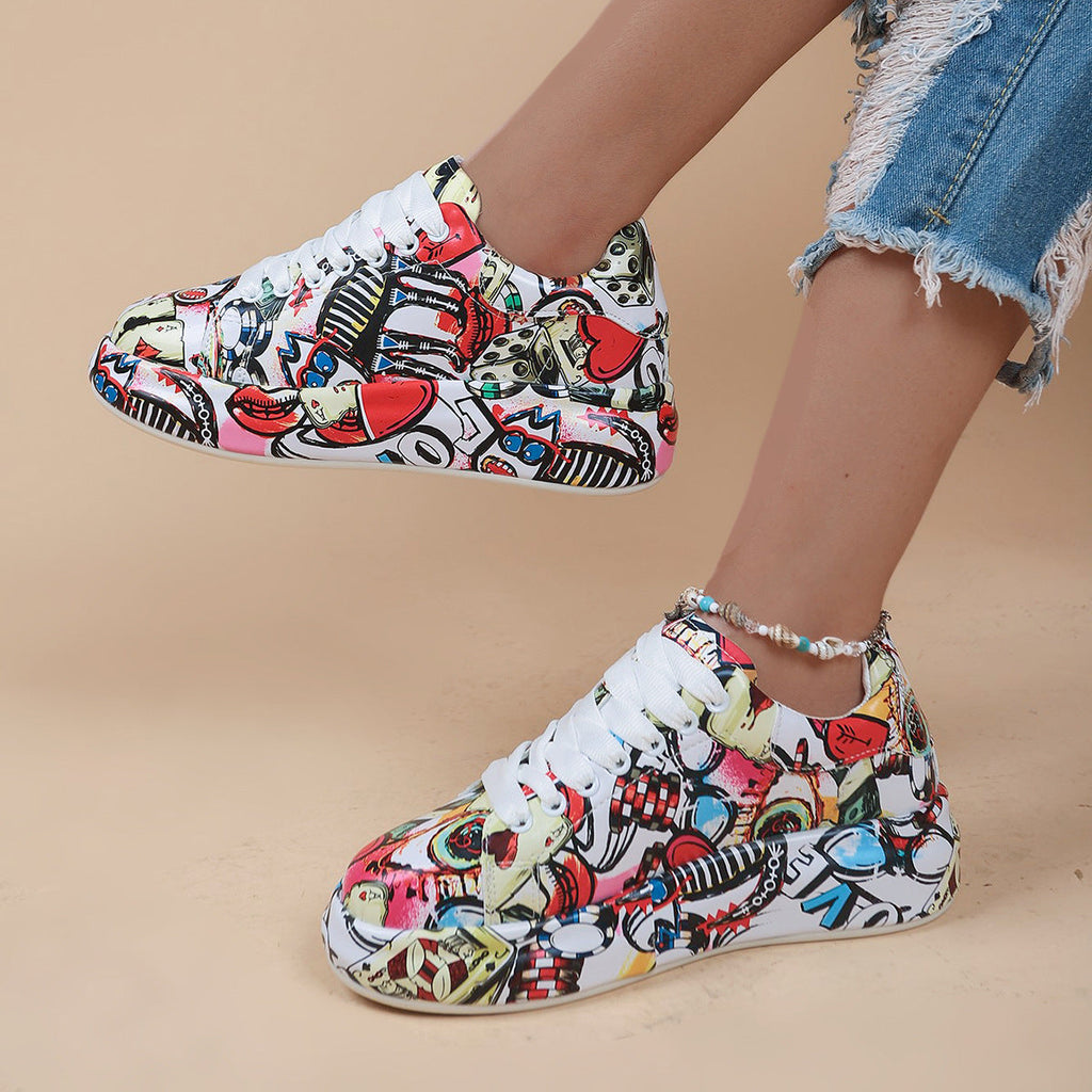 "WOW POP" Sneakers Inspired by Nia SoulX— Women’s Casual Print Shoes