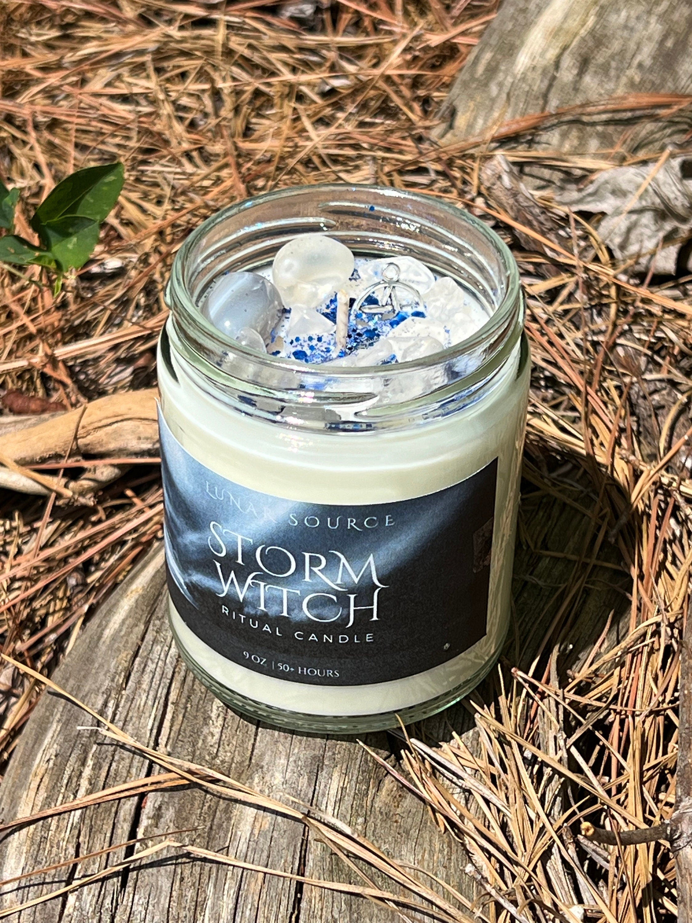 Storm Witch Candle | Weather Water Goddess Mermaid Sea Ocean Magick Witchcraft Altar Ritual Spell Gift Crystal Herbal Intention Candle Magic