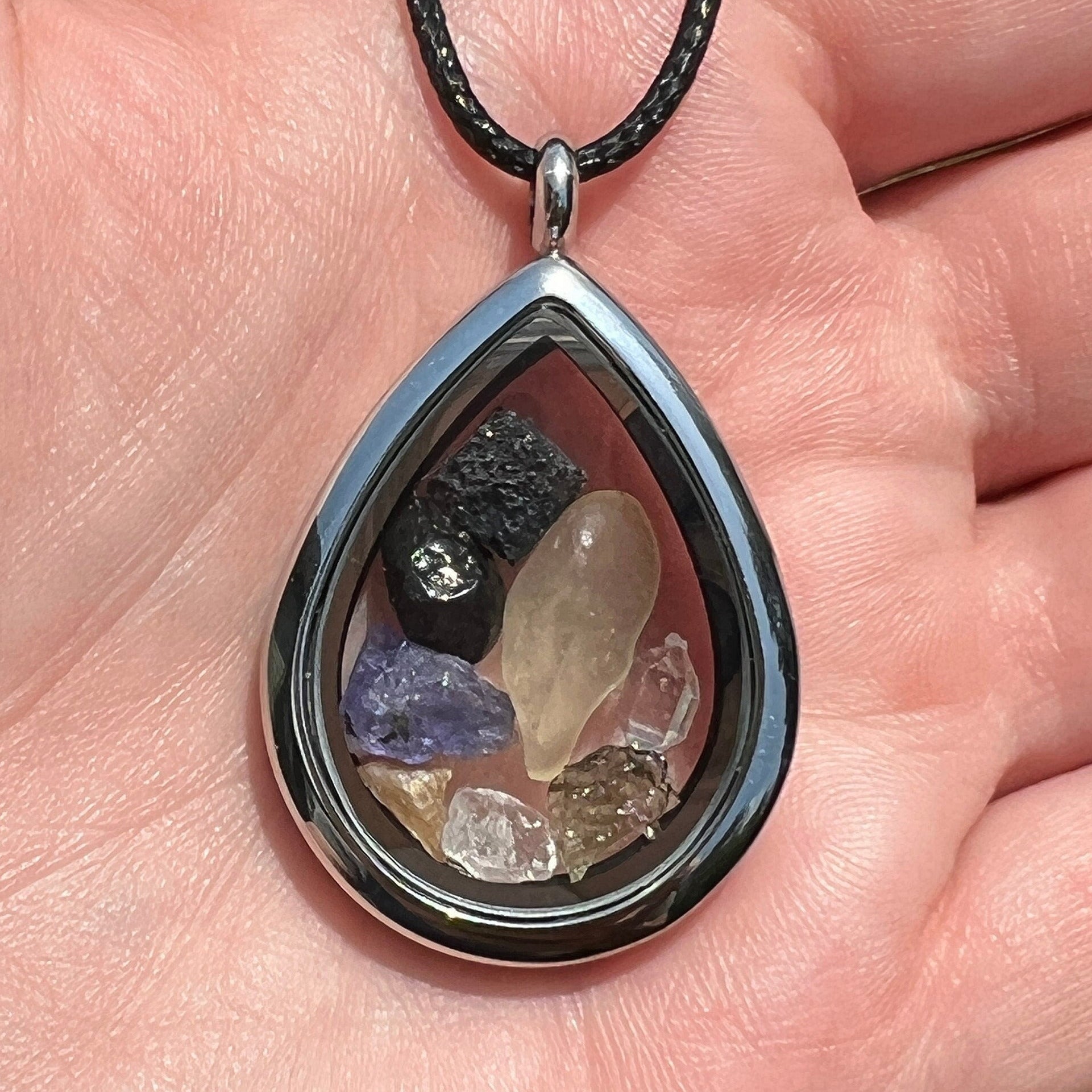 Moldavite Libyan Desert Glass Brookite Herderite Phenacite Natrolite Tibetan Tektite Tanzanite Herkimer Synergy 12 Pendant Jewelry Necklace