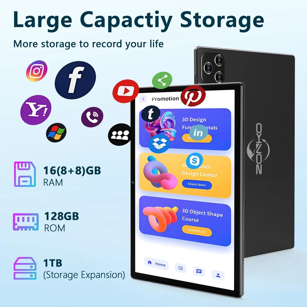 Tablet 2026 Newest Android 14 Tablet, 10 Inch Tablet,5G Wi-Fi Tablet Computer,2 in 1 Tablet with Keyboard, 128GB ROM+16(8+8)GB RAM + 1TB Expand,Octa-Core Processor,1920 * 1200 Ips,Bluetooth,Gps,Black