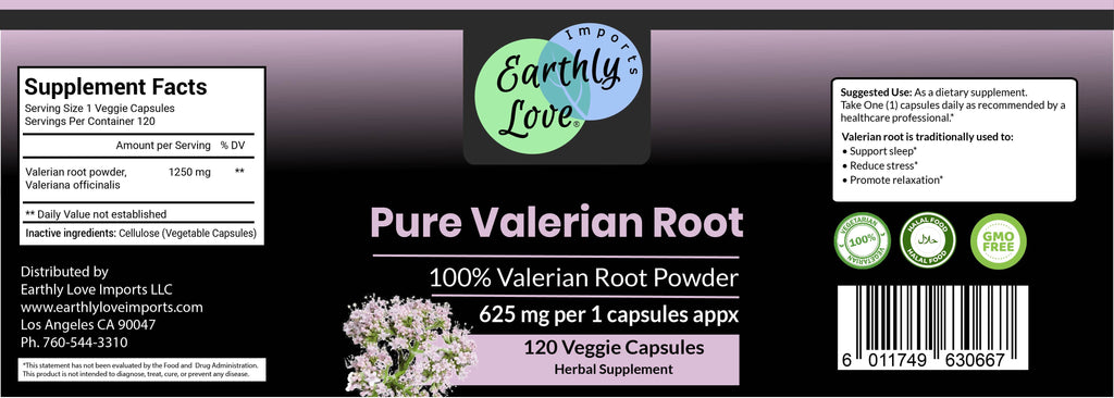 Pure Valerian Root Capsules (Vegetarian, Powder)