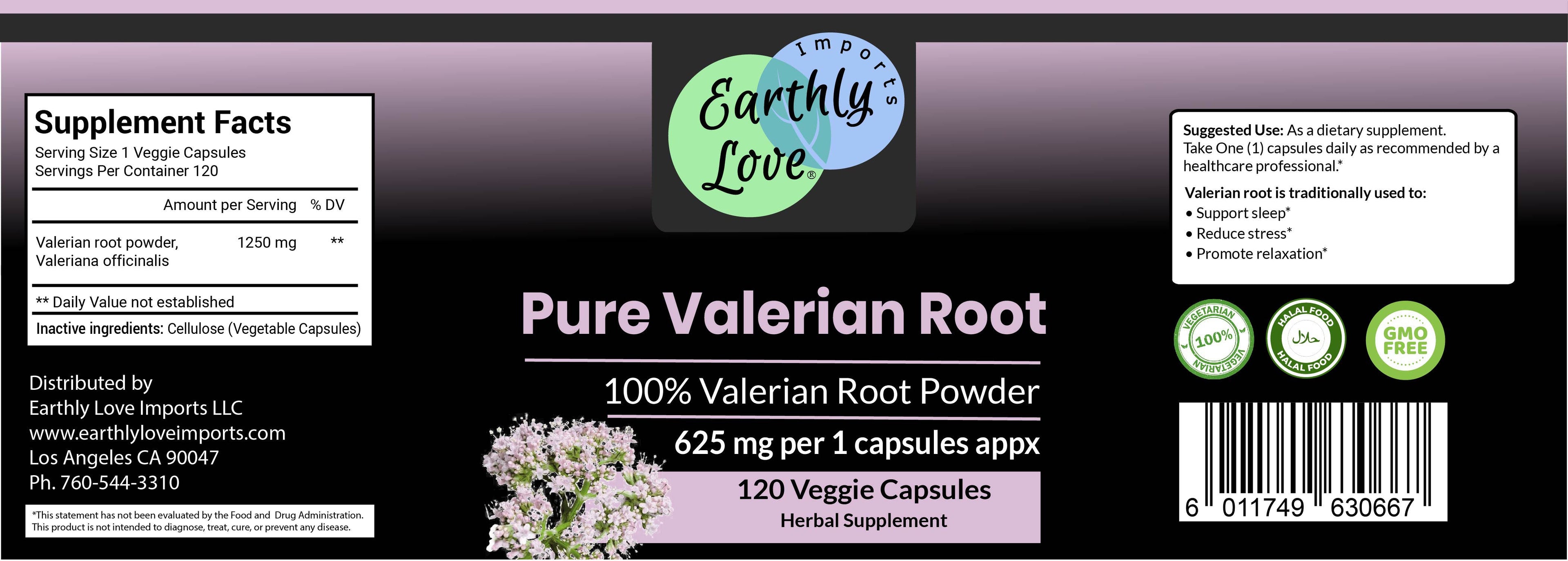 Pure Valerian Root Capsules (Vegetarian, Powder)