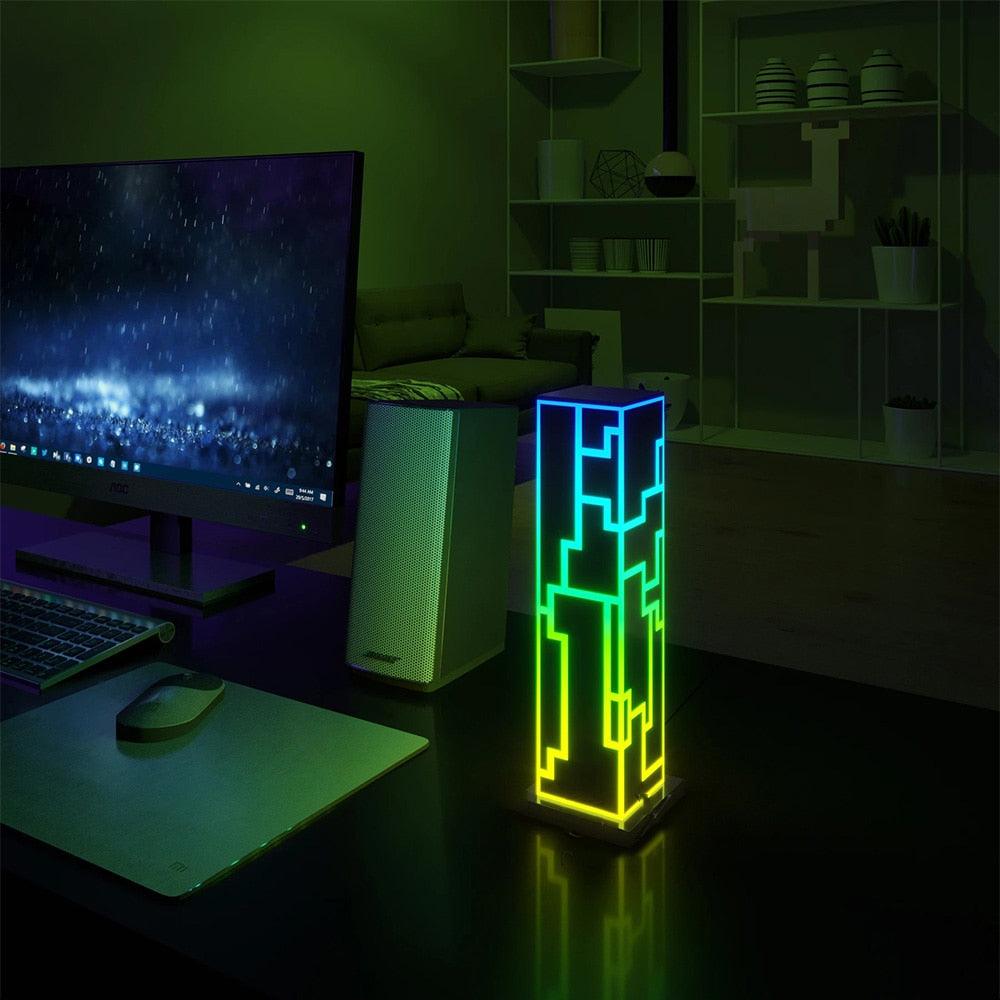 Modern Design Multicolor Cube Standing Night Lamp Restaurant Office Bedroom RGB Table Light With Remote Control Decorative Table Lamp Cute Study Lamps for Bedroom Décor