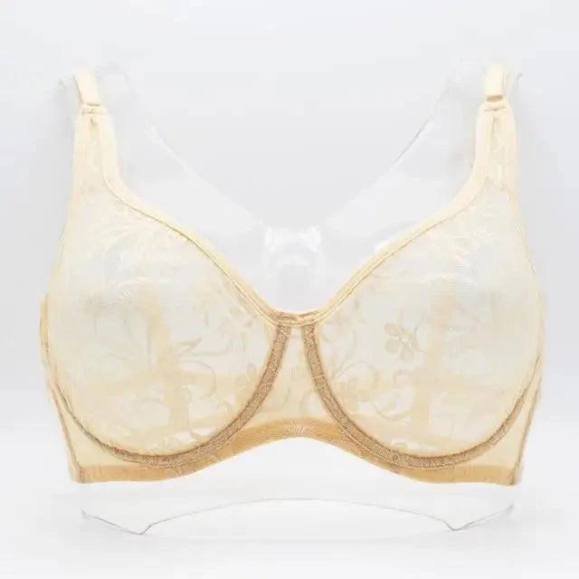 Plus Size Lace Bras For Women Underwired Bralette Womens Underwear Delicate Embroidery Lingerie Brassiere